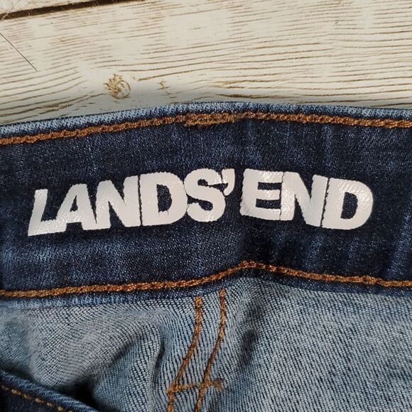 Lands' End Women's Mid Rise Skinny Jeans Blue Deepest Indigo 12‎ Petite 511819 - Picture 11 of 12
